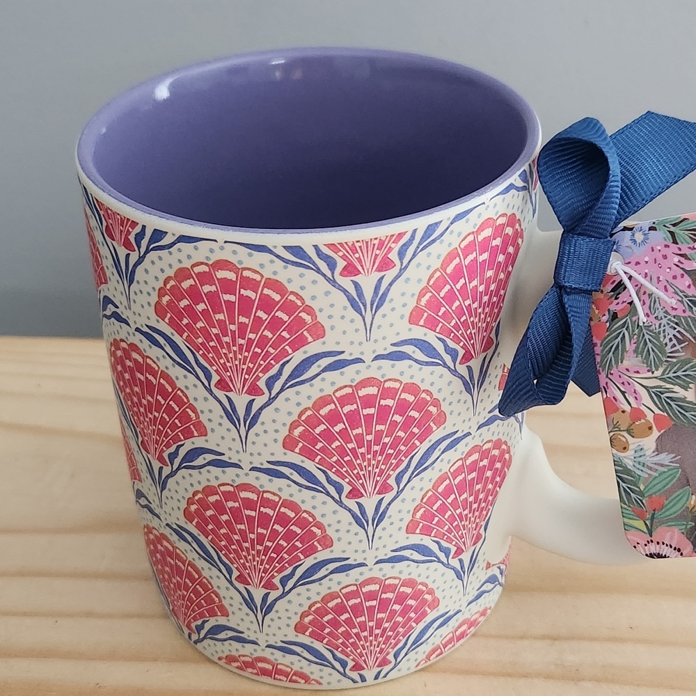 Pink Seashell Beachy Pattern Vibrant Mug NWT - Picture 11 of 13